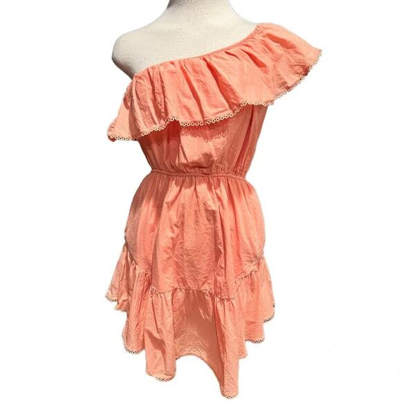 Free People Lovers Lane One-Shoulder Eyelet Minidress Women's Small - Picture 9 of 9